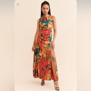 Multicolor Silk Maxi Dress